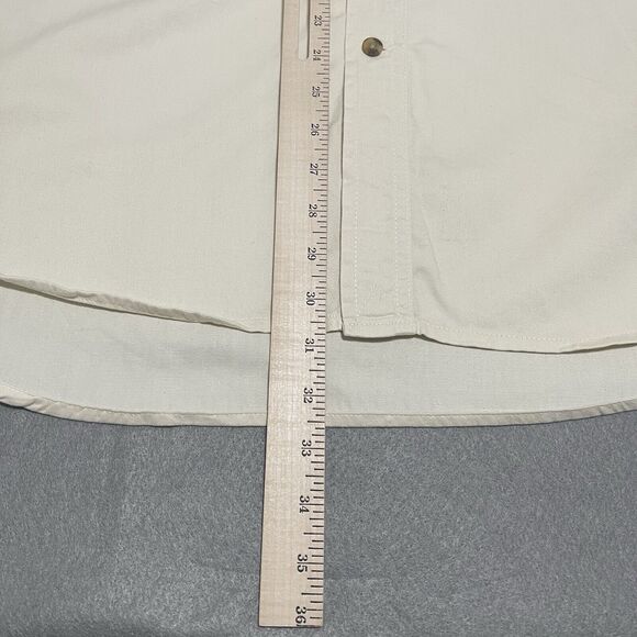 VTG Geronimo Trail Guest Ranch Shirt Mens Large Beige Embroidered Heavy Cotton - Picture 11 of 13